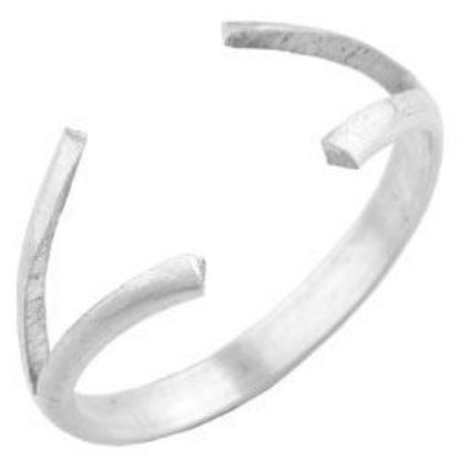 Picture of Sterling Silver 2 Prong Split Ring Shank 10 Gauge H/R Size 8