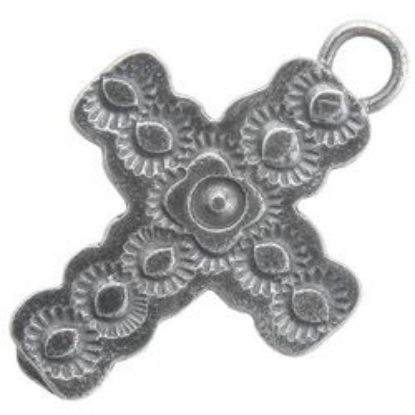 Picture of Sterling Silver Machine Cast Circle Stamp Loop Cross