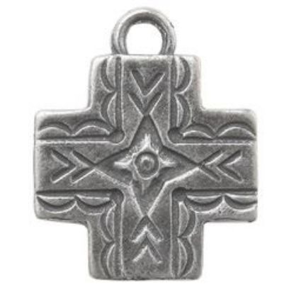 Picture of Sterling Silver Machine Cast Small Santa Fe Loop Cross 15x18mm
