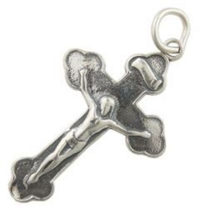 Picture of Sterling Silver Crucifix Charm Machine Cast Large 37x20mm