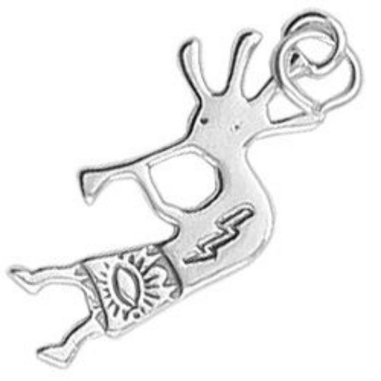 Picture of Sterling Silver Left Loop Kokopelli Charm Machine Cast