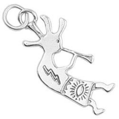 Picture of Sterling Silver Right Loop Kokopelli Charm Machine Cast