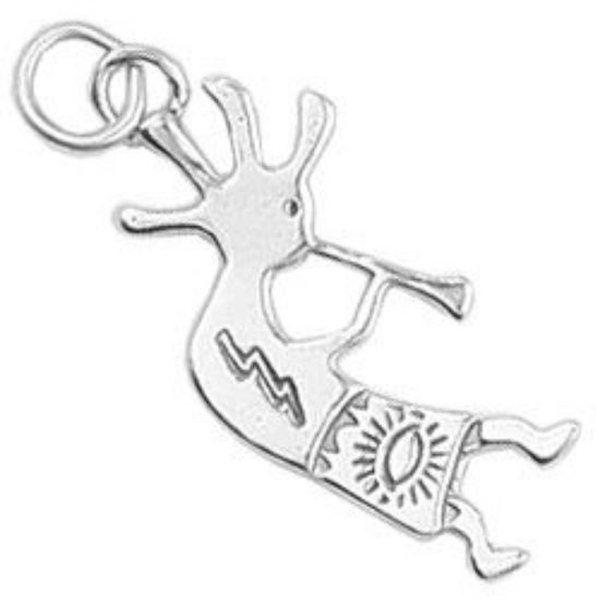 Picture of Sterling Silver Right Loop Kokopelli Charm Machine Cast