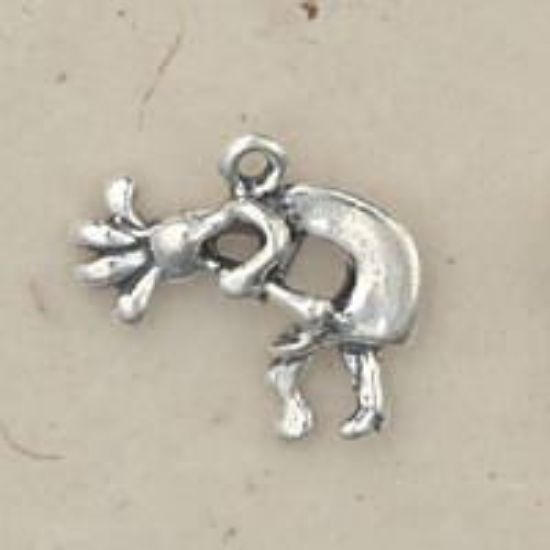 Picture of Sterling Silver 3 Dimensional Left Kokopelli Charm Machine Cast