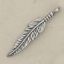 Picture of Sterling Silver Looped Double Sided Feather #2 Machine Cast 33x6.5mm