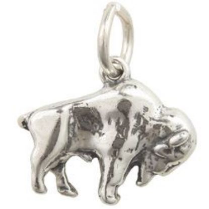 Picture of Sterling Silver Loop Buffalo Charm Machine Cast