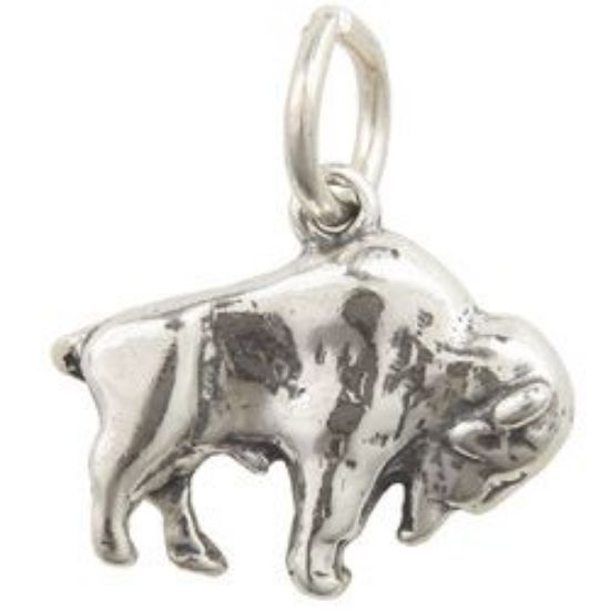 Picture of Sterling Silver Loop Buffalo Charm Machine Cast
