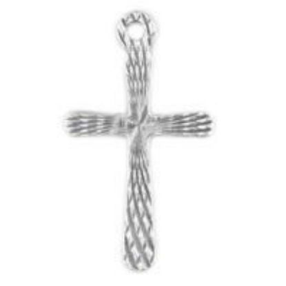 Picture of Sterling Silver Cross Sunburst Machine Cast 26x15mm