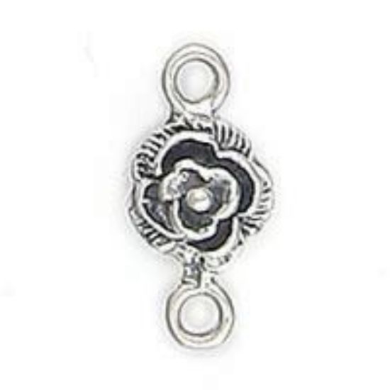 Picture of Sterling Silver Rose Link 8mm Machine Cast