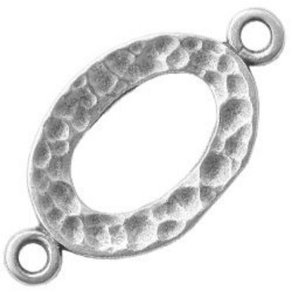 Picture of Sterling Silver Oval Hammered Link 17mm