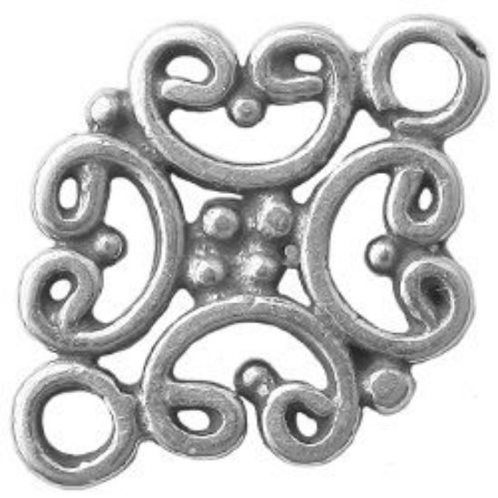Picture of Sterling Silver Filigree Hearts Link 12mm