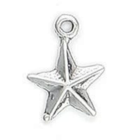 Picture of Sterling Silver Machine Cast Star Charm 11mm