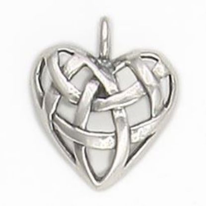 Picture of Sterling Silver Heart Knot Charm 15mm