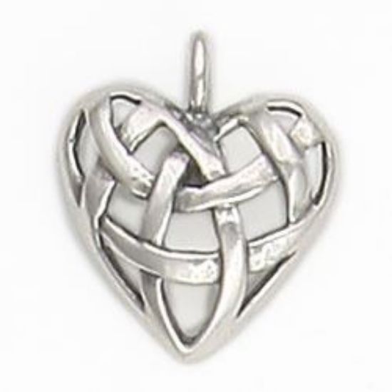 Picture of Sterling Silver Heart Knot Charm 15mm