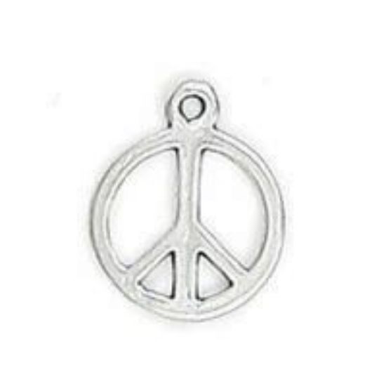 Picture of Sterling Silver Peace Sign Charm 11mm