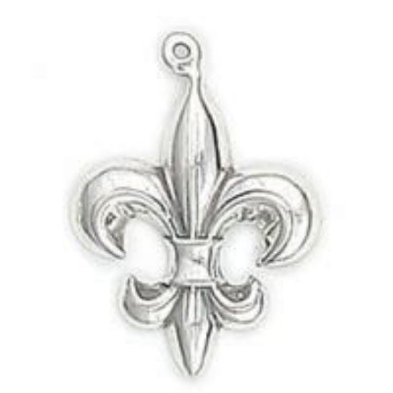 Picture of Machine Cast Sterling Silver Fleur-de-lis Charm, 19mm