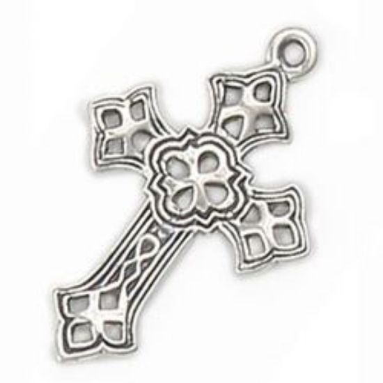 Picture of Sterling Silver Machine Cast Fancy Cross, 24mm