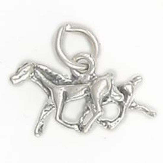 Picture of Sterling Silver Running Horses 3D Charm