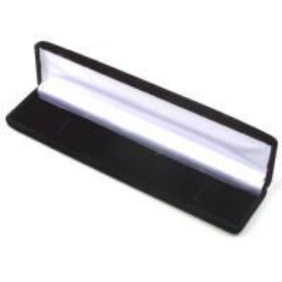 Picture of Black Flock Velour Bracelet/Watch Jewelry Box, 8-1/2" W x 1-1/8" H x 2" D, Sold individually, Imported