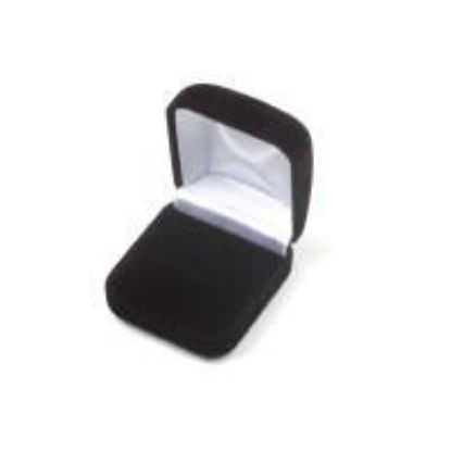 Picture of Black Flock Velour Ring Jewelry Box, 2" W x 1-1/4" H x 2-1/4" D, Sold individually, Imported
