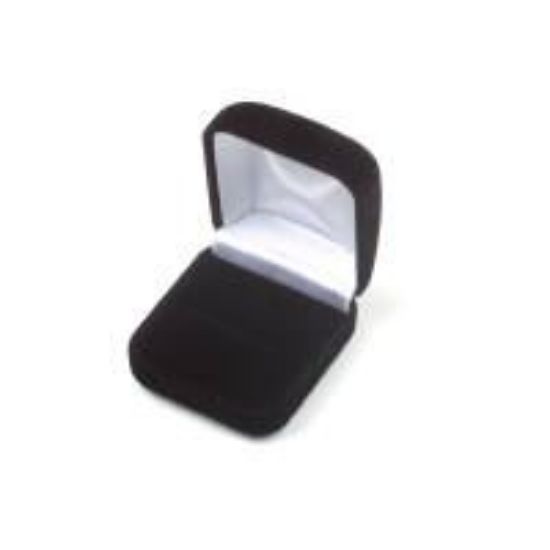 Picture of Black Flock Velour Ring Jewelry Box, 2" W x 1-1/4" H x 2-1/4" D, Sold individually, Imported
