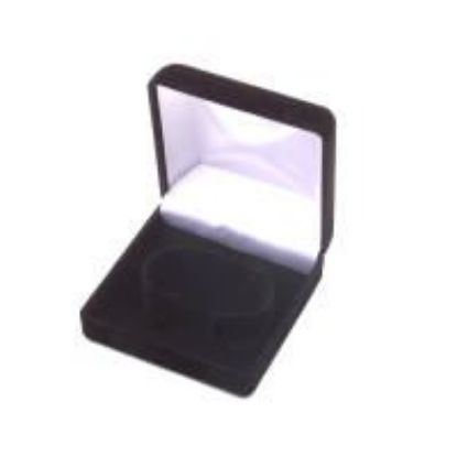 Picture of Black Flock Velour Bracelet/Watch Jewelry Box, 3-3/8" W x 1-3/4" H x 1-3/4" D, Sold individually, Imported