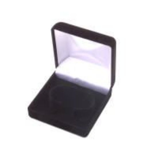 Picture of Black Flock Velour Bracelet/Watch Jewelry Box, 3-3/8" W x 1-3/4" H x 1-3/4" D, Sold individually, Imported