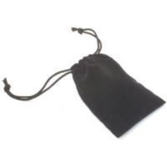 Picture of Black Velvet Drawstring Pouch, 3" W x 4" H, Sold individually, Imported