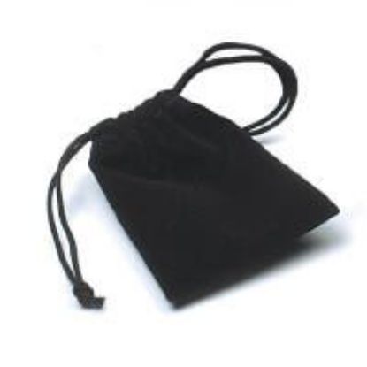 Picture of Black Velvet Drawstring Pouch, 4" W x 5" H, Sold individually, Imported