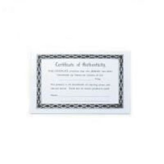 Picture of Certificate of Authenticity Cards<br />25 Cards