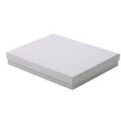 Picture of White Cotton Filled Gift Box 7 x 5 1/2 x 1 Inch