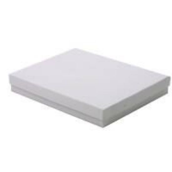 Picture of White Cotton Filled Gift Box 7 x 5 1/2 x 1 Inch