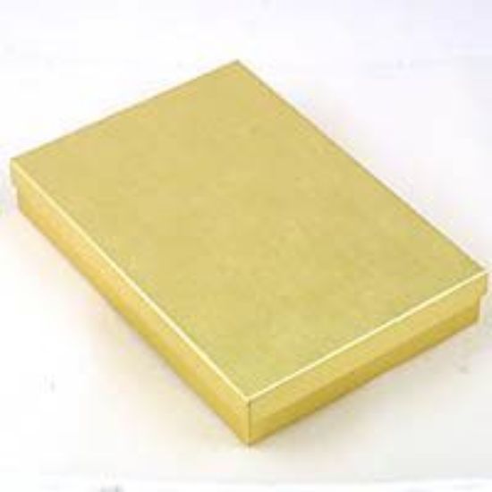 Picture of Gold Cotton Filled Gift Box 8 x 5 1/2 x 1 1/4 Inch