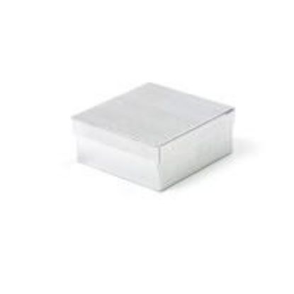 Picture of Silver Cotton Filled Gift Box 3 1/2 x 3 1/2 x 1 1/2 Inch