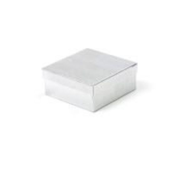 Picture of Silver Cotton Filled Gift Box 3 1/2 x 3 1/2 x 1 1/2 Inch