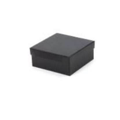 Picture of Black Pin Stripe Cotton Filled Gift Box 3 1/2 x 3 1/2 x 1 1/2 Inch
