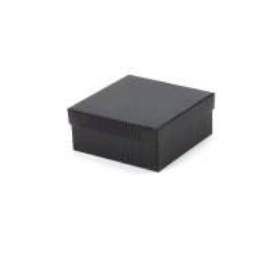 Picture of Black Pin Stripe Cotton Filled Gift Box 3 1/2 x 3 1/2 x 1 1/2 Inch