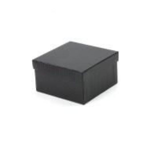 Picture of Black Pin Stripe Cotton Filled Gift Box 3 1/2 x 3 1/2 x 2 Inch