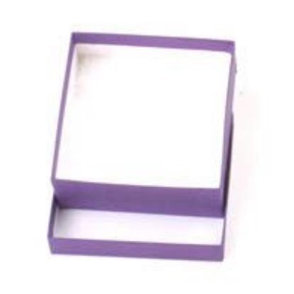 Picture of Purple Cotton Filled Gift Box 3 1/2 x 3 1/2 x 1 1/2 Inch