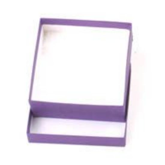 Picture of Purple Cotton Filled Gift Box 3 1/2 x 3 1/2 x 1 1/2 Inch