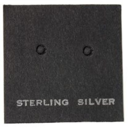 Picture of Black Earring Card with "Sterling Silver", 1" x 1", Sold per pkg of 100