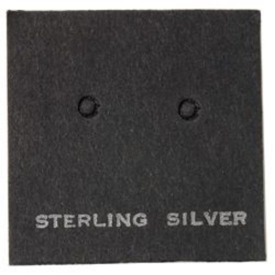 Picture of Black Earring Card with "Sterling Silver", 1" x 1", Sold per pkg of 100