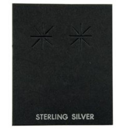 Picture of Black Earring Card with "Sterling Silver", 1-5/8" x 2", Sold per pkg of 100