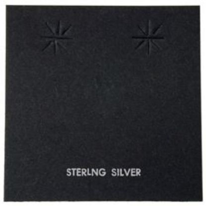 Picture of Black Earring Card with "Sterling Silver", 2-3/8" x 2-3/8", Sold per pkg of 100