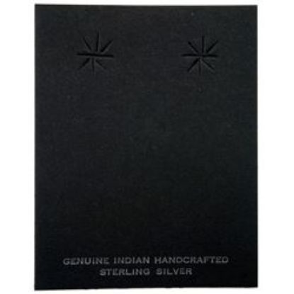 Picture of Black Earring Card with "Genuine Indian Hand Crafted Sterling Silver", 2-3/8" x 3", Sold per pkg of 100