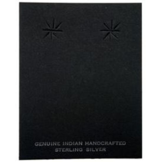 Picture of Black Earring Card with "Genuine Indian Hand Crafted Sterling Silver", 2-3/8" x 3", Sold per pkg of 100