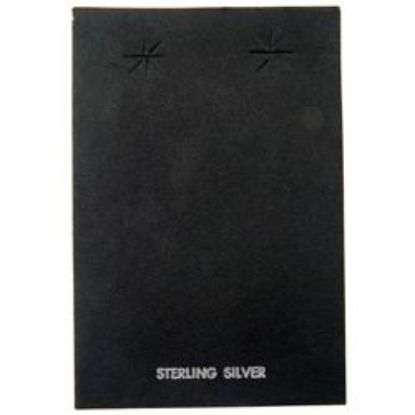 Picture of Black Earring Card with "Sterling Silver", 2-3/8" x 3-1/2", Sold per pkg of 100