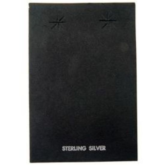 Picture of Black Earring Card with "Sterling Silver", 2-3/8" x 3-1/2", Sold per pkg of 100