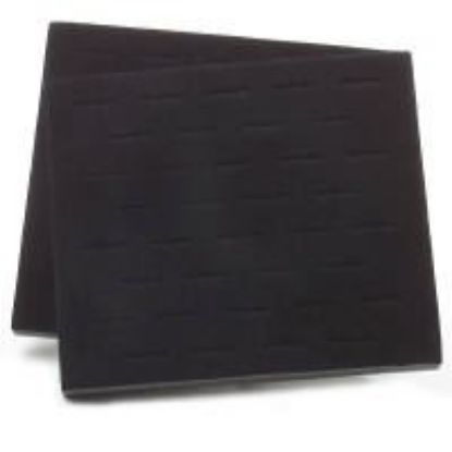 Picture of Enchanted Black Flocked Foam Ring Display Tray Inserts, 36-Stagger Ring Slots, 7-3/4" L x 6-3/4" W x 5/8" D, Sold individually, Made in the USA