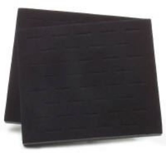Picture of Enchanted Black Flocked Foam Ring Display Tray Inserts, 36-Stagger Ring Slots, 7-3/4" L x 6-3/4" W x 5/8" D, Sold individually, Made in the USA